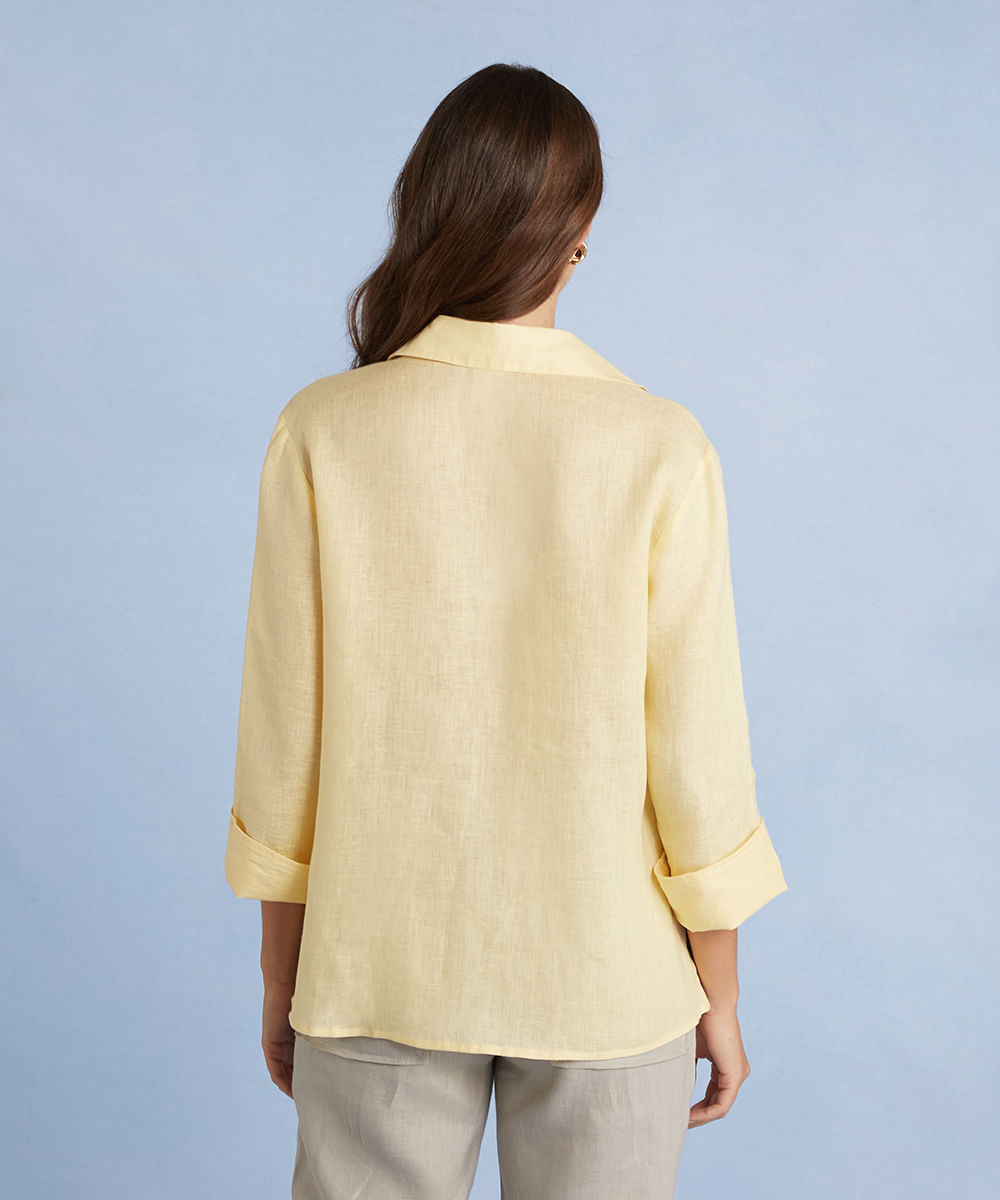 camisa cambraia de linho feminina